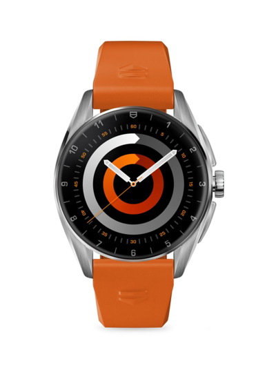 Shop Tag Heuer Connected Calibre E4 Rubber 21mm Watch Strap In Orange