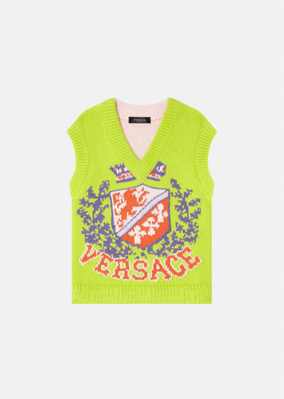Shop Versace Royal Rebellion Knitted Vest, Male, Print, 60