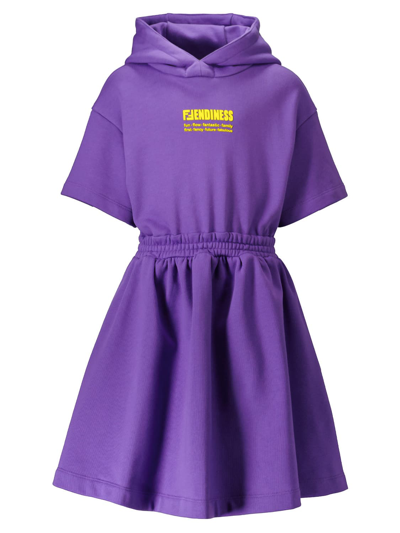 Shop Fendi Kids Dress For Girls In Purple