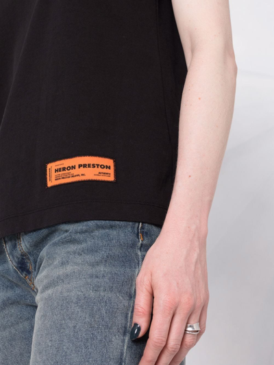 Shop Heron Preston Logo Print Cotton T-shirt In Black