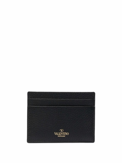 Shop Valentino Rockstud Leather Credit Card Case