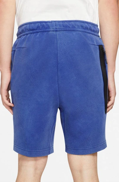 Shop Nike Sportswear Tech Fleece Shorts In Deep Royal Blue/ Black