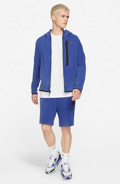 Shop Nike Sportswear Tech Fleece Shorts In Deep Royal Blue/ Black