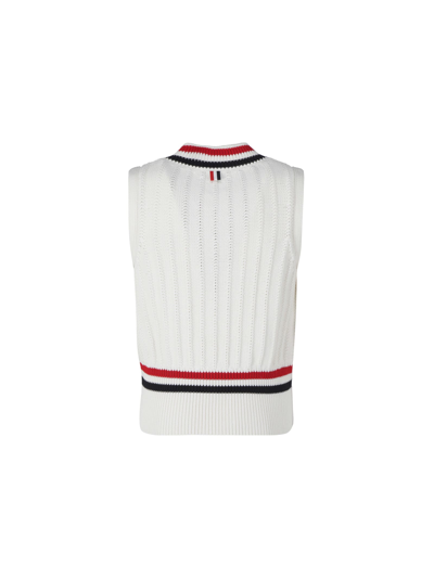 Shop Thom Browne Gilet In White