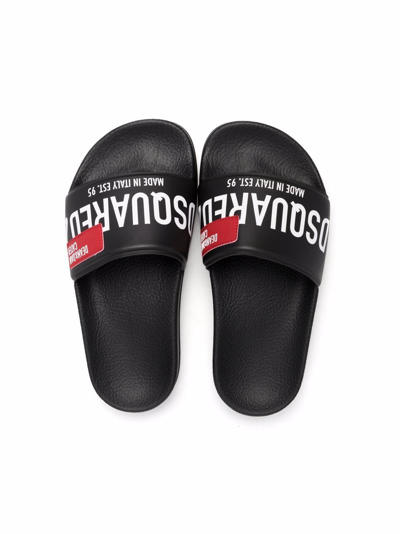 Shop Dsquared2 Slippers With Logo In Black