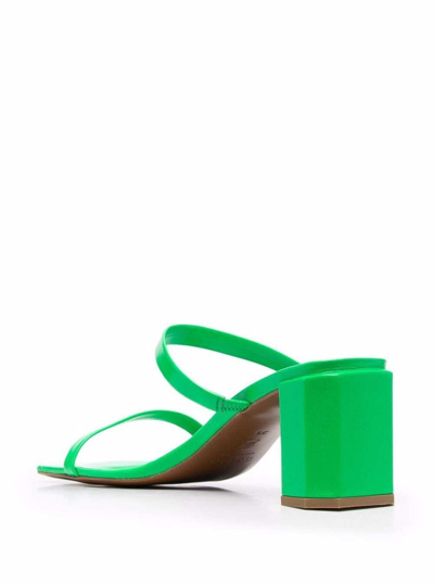 Shop By Far Womans Tanya Mule Glossy Green Leather Mules