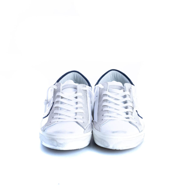 Shop Philippe Model Leather Sneakers Prsx Low Mixage Pop In White-blue