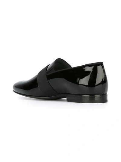 Shop Lanvin Band Detail Loafers - Black