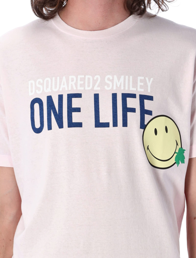 Shop Dsquared2 Smiley T-shirt In Petal Pink