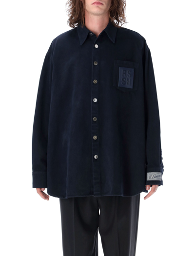 Raf Simons Denim Long-sleeve Shirt In Blue | ModeSens