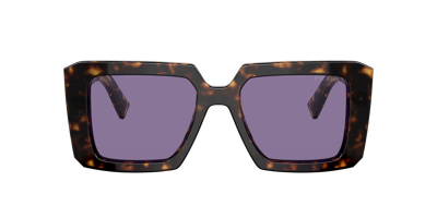 Prada Woman Sunglasses Pr 23ysf In Violet Mirror