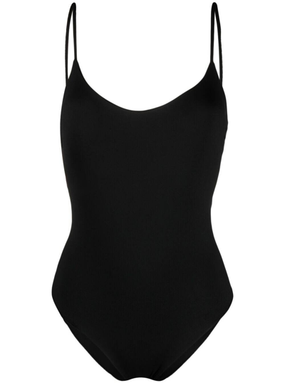 Shop Fisico Woman's  Black Stretch Fabric One-piece Swimsuit