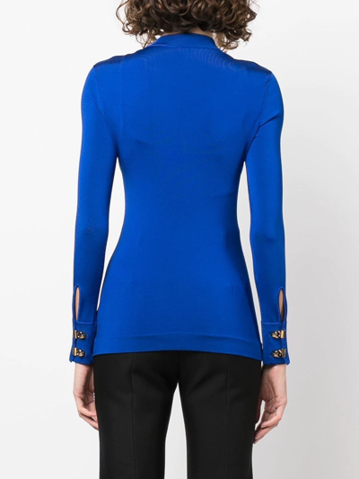 Shop Saint Laurent Hardware Embellished Undershirt Top In Blau