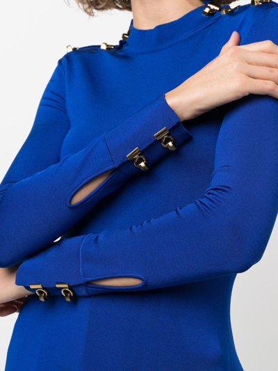 Shop Saint Laurent Hardware Embellished Undershirt Top In Blau