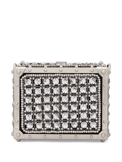 Shop Dolce & Gabbana Jacquard Dolce Box Top-handle Bag In White