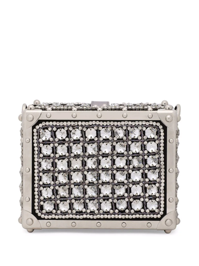 Dolce & Gabbana Dolce Box Crystal-embellished Shoulder Bag In White