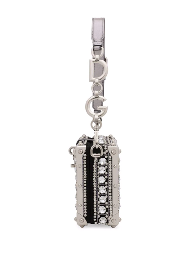 Dolce & Gabbana Dolce Box Crystal-embellished Shoulder Bag In White