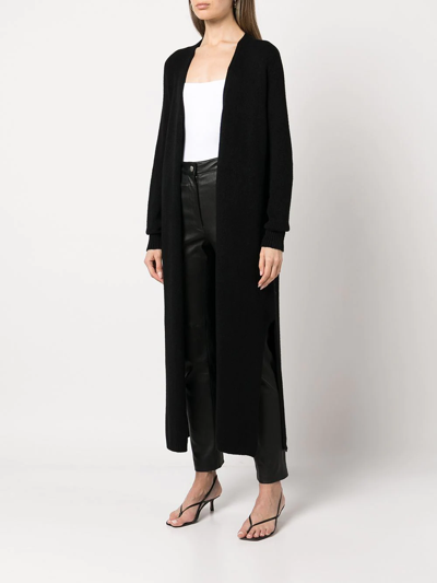 Shop Apparis Aria Long Knitted Cardi-coat In Black
