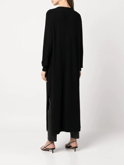 Shop Apparis Aria Long Knitted Cardi-coat In Black