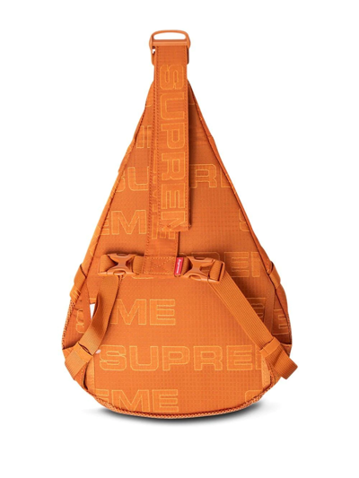 Supreme Logo-print Sling Bag In Orange