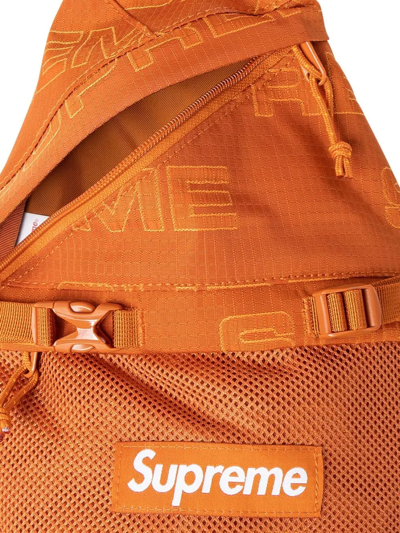 Supreme Logo-print Sling Bag In Orange