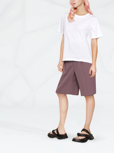 Allude Round-neck Short-sleeve T-shirt In Weiss
