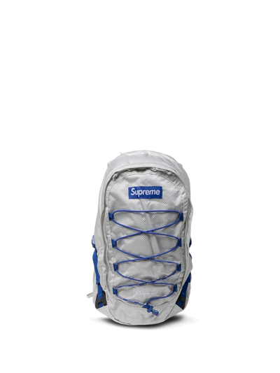Shop Supreme Logo-patch Backpack In Grey