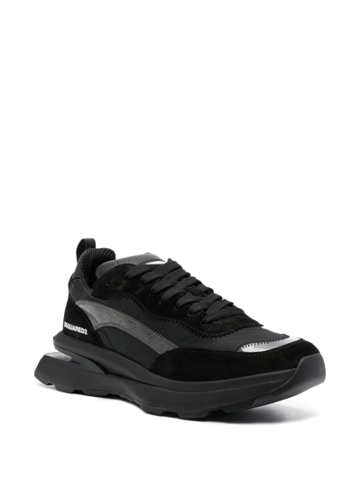 Shop Dsquared2 Slash Panelled Low-top Sneakers In Black