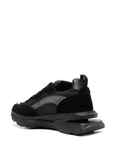 Shop Dsquared2 Slash Panelled Low-top Sneakers In Black