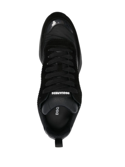 Shop Dsquared2 Slash Panelled Low-top Sneakers In Black