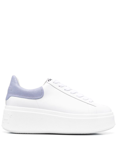 Ash Lace-up Chunky Leather Sneakers In Weiss
