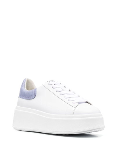 Ash Lace-up Chunky Leather Sneakers In Weiss