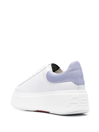 Ash Lace-up Chunky Leather Sneakers In Weiss