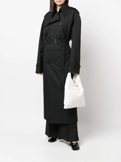 Shop Junya Watanabe Belted Double-breasted Trench Coat In Schwarz