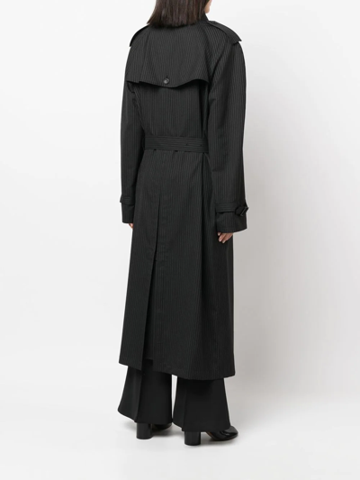 Shop Junya Watanabe Belted Double-breasted Trench Coat In Schwarz