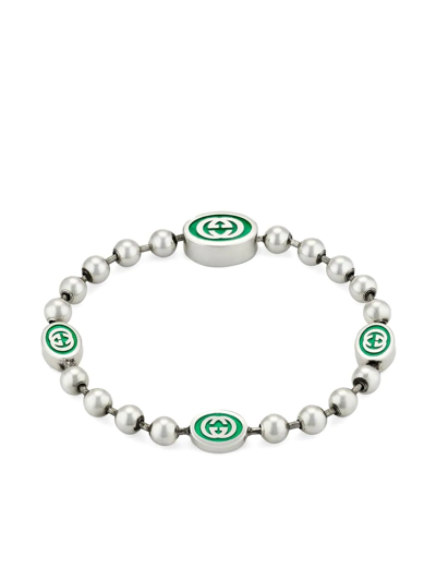 Shop Gucci Interlocking G Boule Chain Bracelet In Silber