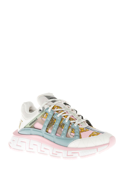 Shop Versace Multicolor Trigreca Snakers In A Mix Of Materials
