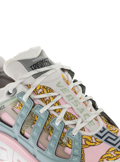 Shop Versace Multicolor Trigreca Snakers In A Mix Of Materials