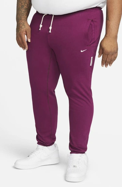 Nike Men's Dri-fit Standard Issue Basketball Pants In Sangria/ Pale Ivory