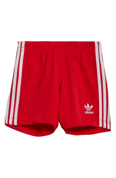 Shop Adidas Originals Kids' Graphic Tee & Shorts Set In White/ Vivid Red