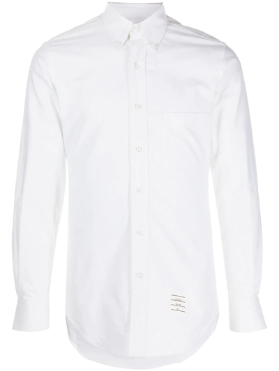 Shop Thom Browne Embroidered Kite Shirt In White