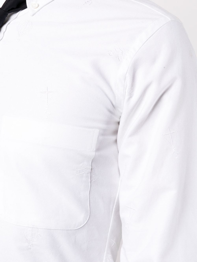 Shop Thom Browne Embroidered Kite Shirt In White