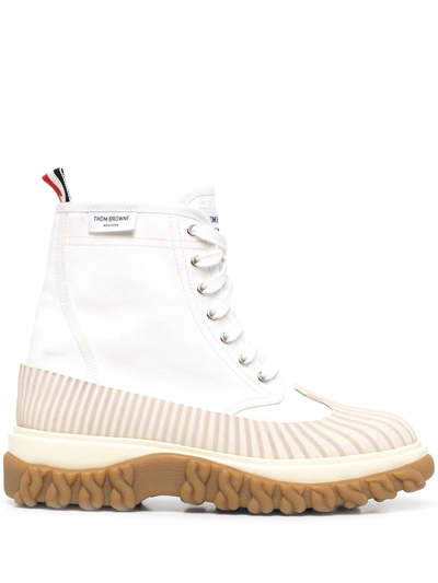 Shop Thom Browne Duck Ankle Boots In White