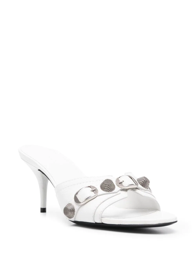 Shop Balenciaga Cagole Arena 70mm Sandals In Weiss