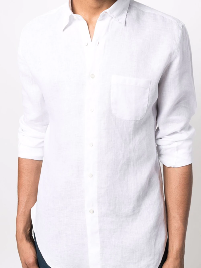 Peninsula Swimwear Pointed-collar Button-up Shirt In White