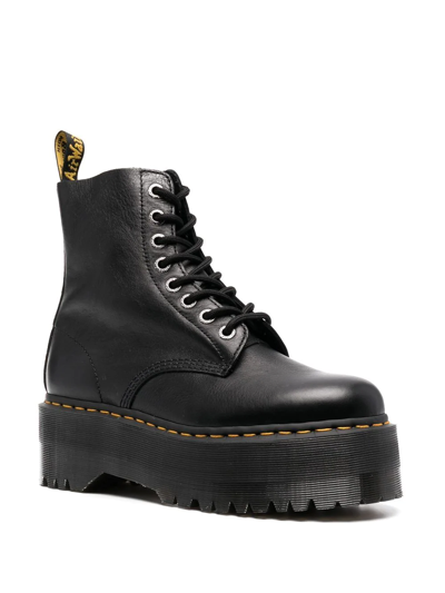 Dr. Martens' 1460 Pascal Max Platform Boots In Schwarz