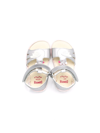 Camper Chick Cut-out Detailed Sandals In Grey
