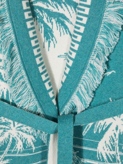 Shop Alanui Surrounded By The Ocean Cardigan In Blue
