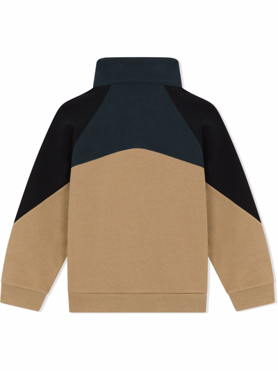 Shop Dolce & Gabbana High-neck Colour-block Sweatshirt In Neutrals