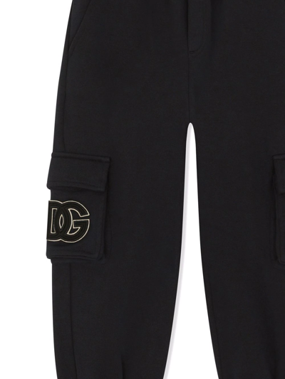 Shop Dolce & Gabbana Cotton Cargo Track Trousers In Blue